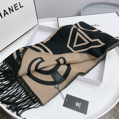 Temperament Twill Logo Jacquard Scarf Shawl