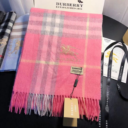 Classic Check Fringed Cashmere Scarf