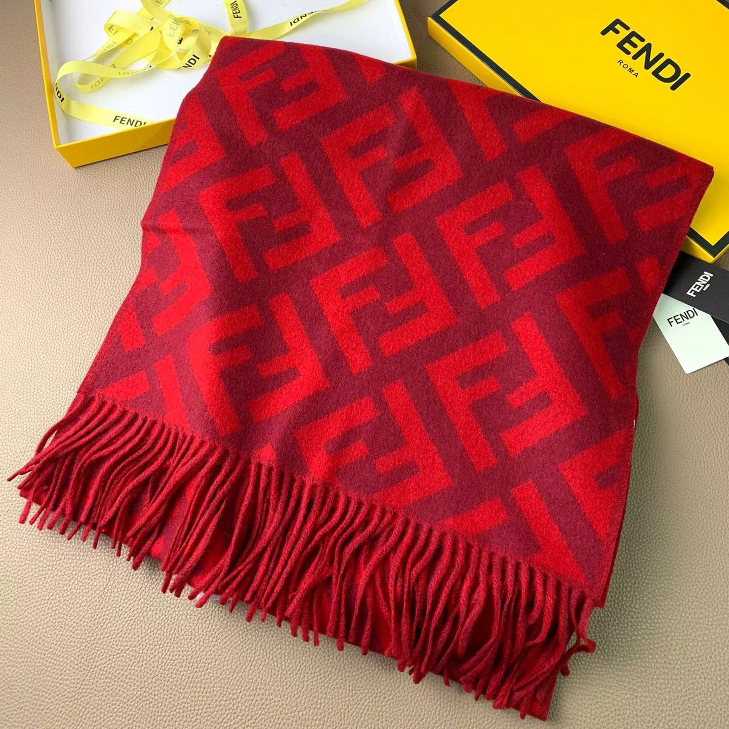 2-Color Classic FF Tassel Scarf